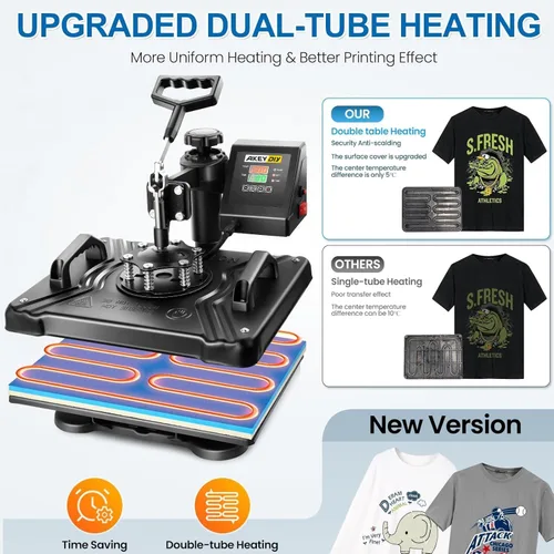 Miniatura 5 de Máquina de prensa de calor para camisetas, máquina de transferencia de calor 5 en 1, prensa de impresión de calor de 12 x 15 pulgadas