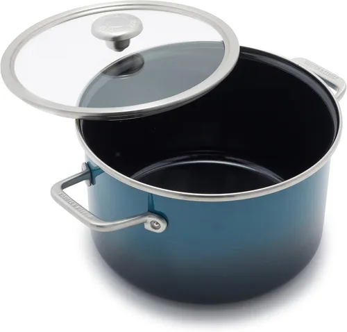 Miniatura 22 de Merten & Storck Utensilios de cocina esmaltados con núcleo de acero hecho a mano europea, sartén de 3 cuartos de galón con tapa, inducción, sin PFAS