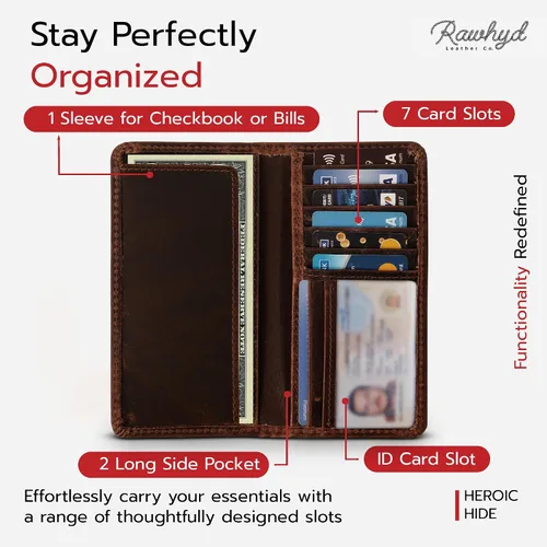 Miniatura 5 de RAW HYD Carteras de línea de servicio, Línea Roja Larga, Línea Roja Larga Bifold