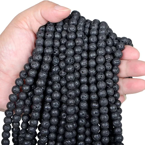 Miniatura 6 de Bymitel Cuentas de piedra natural original de 0.315 pulgadas (0.315 pulgadas), cuentas sueltas redondas y sueltas, 45 cuentas sueltas para hacer