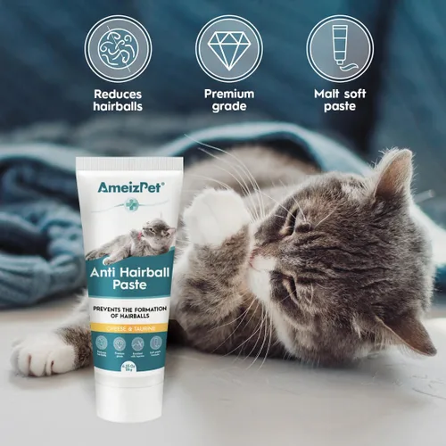 Miniatura 2 de AmeizPet Remedio para Bolas de Pelo para Gatos, Pasta de Malte Anti-Bolas de Pelo para el Pelo de Mascotas, Tratamiento para Gatos de Pelo Largo