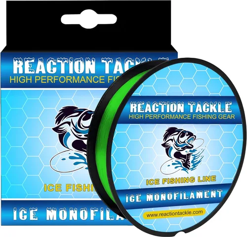 Miniatura 10 de Reaction Tackle Línea de pesca de monofilamento de hielo, línea de pesca en hielo de alto rendimiento con baja memoria, alta resistencia a