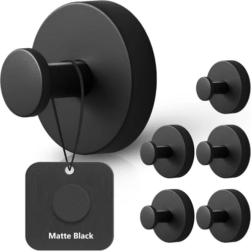Miniatura 8 de Ganchos de ducha para dentro de la ducha, ganchos de ventosa para ventana de vidrio, ganchos de toalla extraíbles para baños, paquete de 4 (negro)