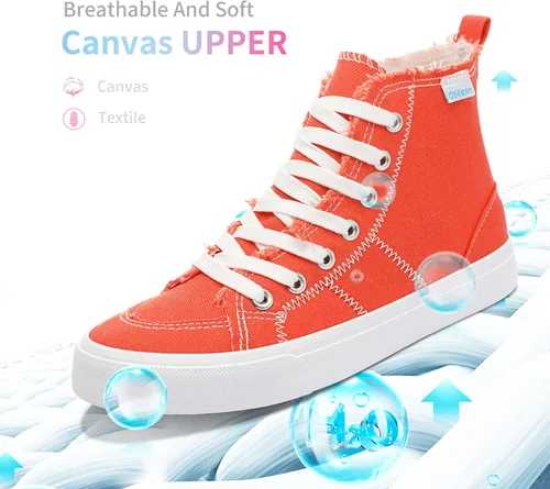 Miniatura 30 de Obtaom Zapatos de lona de alta calidad para mujer/hombre para jugar a media pantorrilla, zapatillas de deporte de moda casuales con cordones de alta