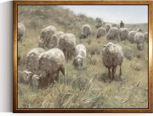 Miniatura 99 de InSimSea Arte de Pared en Lienzo Vintage con Marco Dorado Dama del Siglo XVII en Vestido Blanco Tono Oscuro 12 x 16 pulgadas, Retrato Melancólico