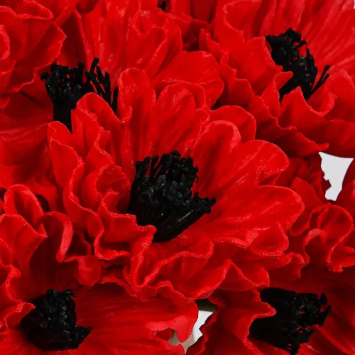 Miniatura 9 de Melorca&Guilla Flores Artificiales, 24 Piezas de 13.5 pulgadas Flores Falsas de Amapola Verde, Flores Sintéticas de Tacto Real, Flores de Seda