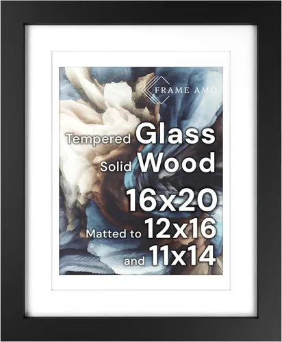 Miniatura 123 de Frame Amo Marco de póster de madera maciza de 13 x 19 pulgadas, color natural, tapete blanco para imagen de 11 x 17 pulgadas, parte frontal