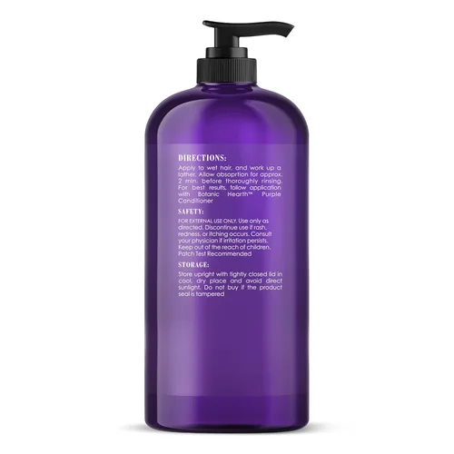 Miniatura 4 de Botanic Hearth Champú morado de 16 onzas líquidas Para todos los tonos de cabello rubio, plateado y gris Con aceite de lavanda, vitamina E