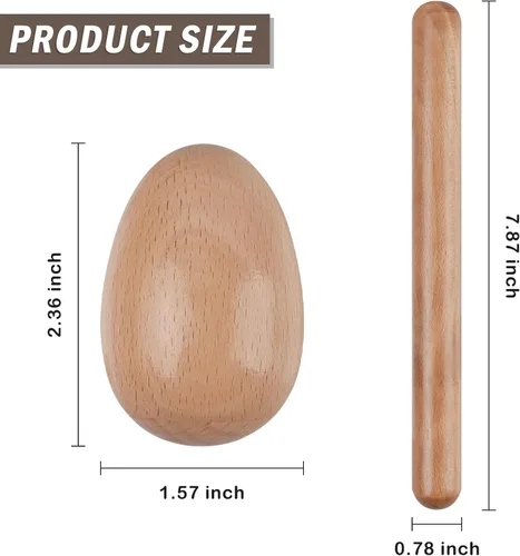 Miniatura 3 de Instrumentos de percusión de madera, 1 par de baquetas de ritmo de 8 pulgadas, 1 par de maracas de madera y 1 bolsa de almacenamiento para regalos
