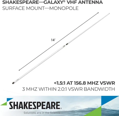Miniatura 2 de Shakespeare Antena VHF de 14 pies para Galaxy 5230 - Ganancia de 8dB