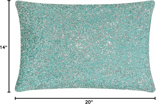 Miniatura 7 de Almohada luminosa, diamantes de imitación brillantes, terciopelo suave, inserto de fibra hipoalergénica, funda lavable, acento de decoración