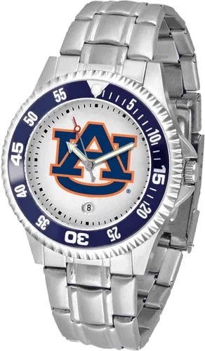 Miniatura 27 de SunTime Reloj de cuarzo de 1.575 in para hombre, correa de acero inoxidable de 0.787 in, esfera Gameday Tulane ola verde