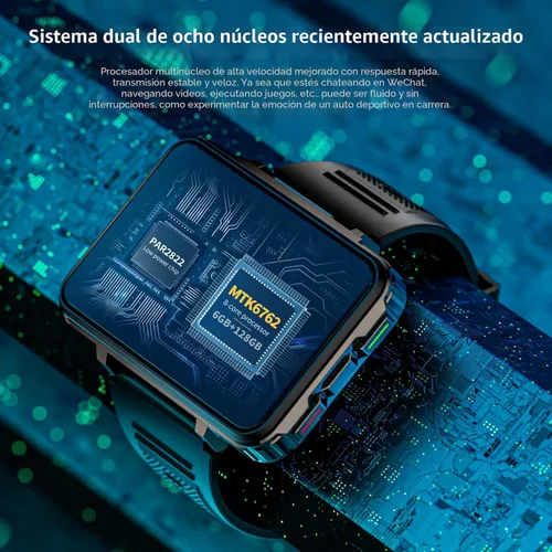Miniatura 5 de LOKMAT Reloj inteligente con tarjeta SIM 4G, 4 GB+64 GB Android Smartwatch teléfono, 2.4 pulgadas, pantalla grande, reloj deportivo de 1500 mAh