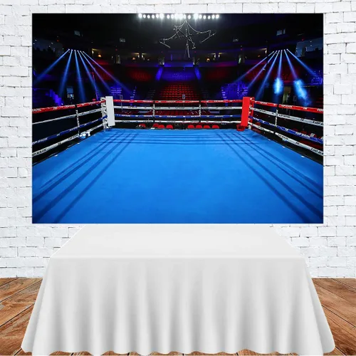 Miniatura 4 de Telones de fondo de anillo de boxeo para fotografía de 5 x 3 pies, para niños, niños, fiesta de cumpleaños, retrato de adultos, cartel de fiesta