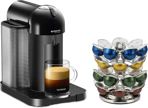 Miniatura 6 de Nifty Vertuoline - Carrusel de cápsulas de café, acabado de níquel cromado, soporte para cápsulas de 28 cápsulas, gira 360 grados, plataforma Lazy
