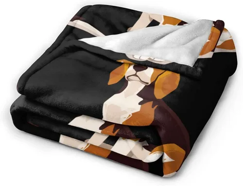 Miniatura 2 de Beagle - Manta temática de 50 x 60 pulgadas, ligera y compacta para plegarse fácilmente, no hace bolitas, resistente a las arrugas y a prueba