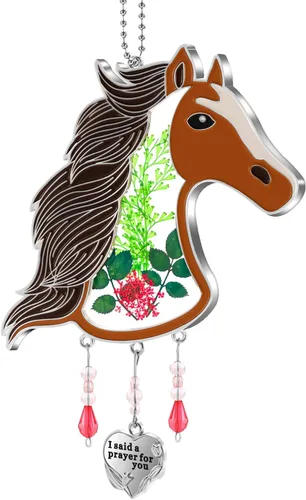 Miniatura 14 de KY&BOSAM Atrapasoles de cristal con diseño de mariposa para colgar ventanas, chaim de viento con flor preservada y dije de corazón de metal, regalo