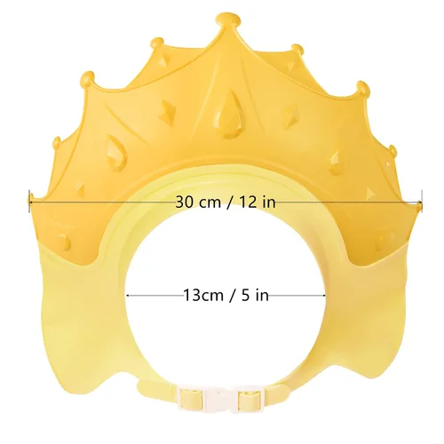 Miniatura 4 de Gorro de baby shower, gorro de ducha para niños, sombrero de visera para protección de ojos y oídos para niños de 0 a 9 años, bonita forma de corona