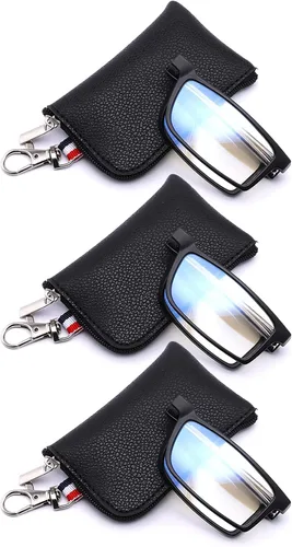 GOOSEN Gafas de lectura para mujeres y hombres, llavero compacto plegable, gafas de luz azul con lentes transparentes, bisagra de resorte Opt 03: 3