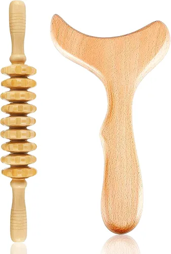 Miniatura 7 de Herramientas de masaje de terapia de madera, kit de maderoterapia, rodillo de masaje de madera, herramientas de cuerda de masaje para esculpir