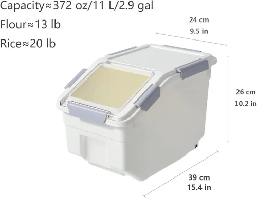 Miniatura 6 de CITY BABY Paquete de 2 recipientes herméticos de almacenamiento de harina con cuchara, alimentos secos, azúcar, suministros para hornear, juego