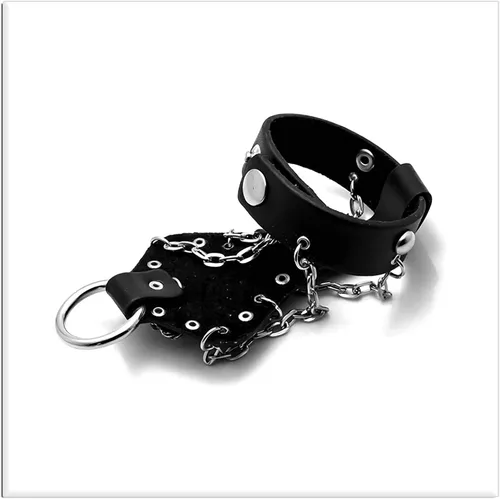 Miniatura 5 de Xusamss Punk Rock Alloy Skull Hand Rivet Chain Cuff Bracelet,7"-8