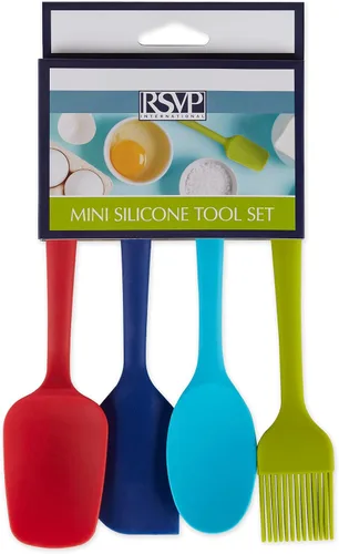 Miniatura 2 de RSVP International Ela Collection - Juego de 4 piezas de acero recubierto de silicona, cuchara, espátula y cepillo, varios