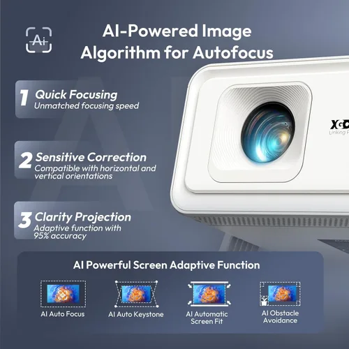 Miniatura 3 de Proyector con WiFi y Bluetooth compatible con proyector inteligente portátil 4K 1080P, XGODY Gimbal A1 enfoque automático, corrección trapezoidal