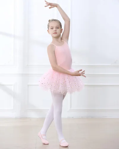 Miniatura 3 de Stelle - Vestido de bailarina para niña, con leotardo, estilo canesú, para gimnasia o ballet (para niñas pequeñas y grandes)
