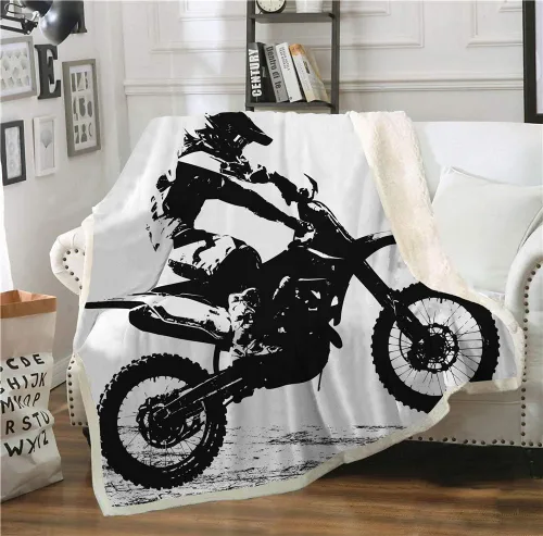 Miniatura 2 de Manta de música de calavera, auriculares punk rock de rayas blancas, sherpa de felpa en 3D, niños, hombres, mujeres, mantas de lana de 50 x 60