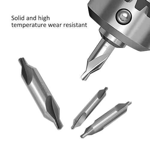 Miniatura 4 de Saihisday Juego de brocas centrales M2 HSS Centrado Starter Broca 60 grados Avellanador Herramientas para torno Metalworking