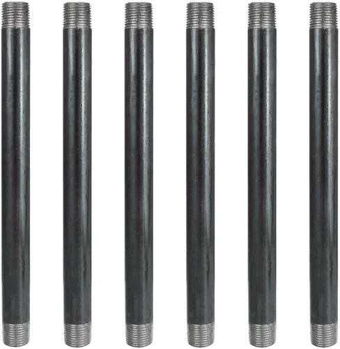 Miniatura 15 de GeilSpace Paquete de 6 Tubos de Metal Gris Precortados de 1/2" × 4" de Servicio Pesado, Acero Industrial que se Adapta a Tuberías y Accesorios