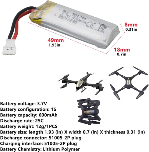 Miniatura 2 de sea jump Accesorios 5 unids 3.7 V 600 mAh batería de litio con cargador 5 en 1 para SYMA X600W X700 X700 W fotografía aérea Quadcopter Accesorios