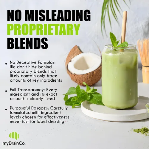 Miniatura 3 de myBrainCo. Verdes nootrópicos - Nutrición premium todo en uno para optimización del cuerpo, cerebro y longevidad. Verdes orgánicos y superalimentos