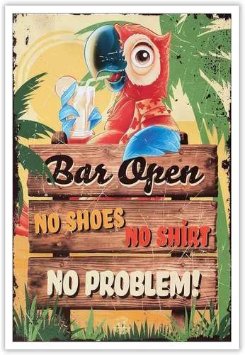 Miniatura 8 de Póster de decoración de bar Tiki con texto en inglés "Don't Worry, Be Happy Parroth", póster hawaiano para decoración del hogar, adecuado para Multi