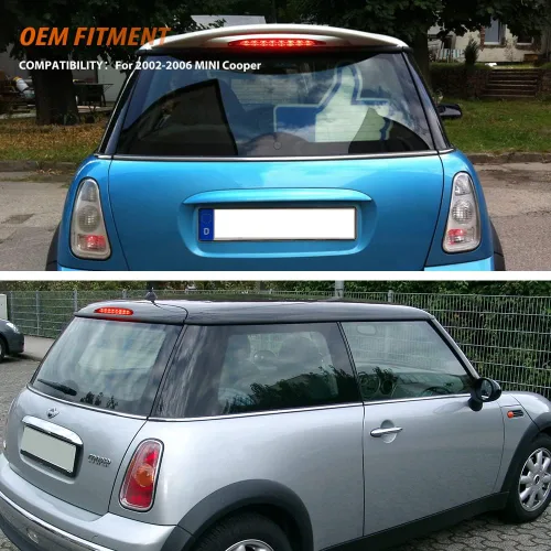Miniatura 6 de ADIIL Lente transparente rojo brillante 8-LED 3rd freno stop luz trasera kit compatible con 2002 2003 2004 2005 2006 Mini Cooper OEM lámpara