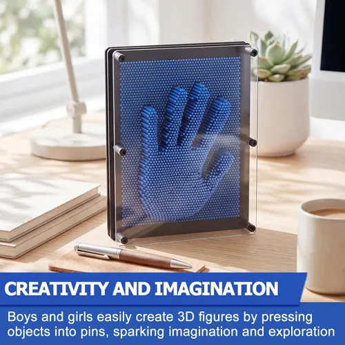 Miniatura 7 de Jenaai Paquete de 2 tableros de arte con pines 3D extra grandes de 10 x 8 pulgadas, tablero de arte de plástico sensorial, juguete sensorial