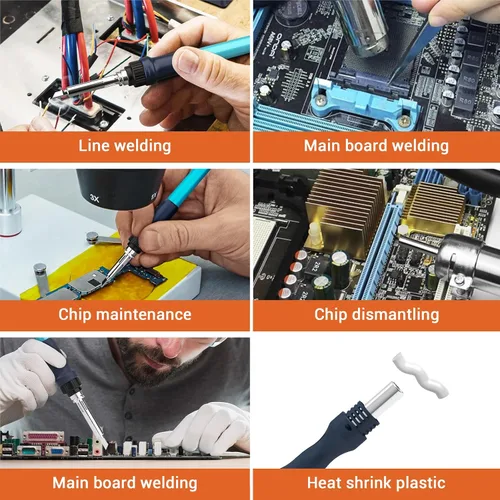 Miniatura 7 de BAKON 882 - Estación de soldadura digital 2 en 1 de retrabajo de aire caliente con 3 canales preestablecidos, soldadura automática de sueño