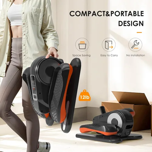 Miniatura 4 de Máquina elíptica para debajo del escritorio para personas mayores – Mini ejercitador de pedales para las piernas, compacto, silencioso y portátil