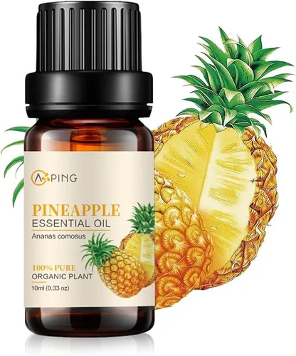 Aceite esencial de piña – 100% puro orgánico natural (Ananas comosus) Aceite de piña para difusor, aroma, spa, masaje, yoga, perfume, 0.33 onzas