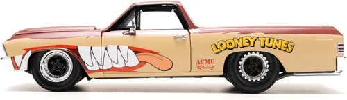 Miniatura 3 de Jada Looney Tunes 1:24 1967 Chevy El Camino - Coche fundido a presión y figura del diablo de Tasmania de 2.75 pulgadas, juguetes para niños y adultos
