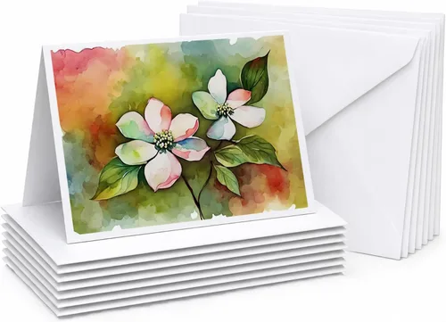 Miniatura 89 de Caroline's Treasures DAC1709GCA7P - Tarjetas de felicitación y sobres de arándanos de Texas en acuarela, paquete de 8 tarjetas en blanco con sobres