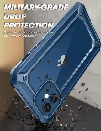 Miniatura 3 de SupCase Unicorn Beetle EXO Series - Funda para iPhone 12 / iPhone 12 Pro (versión 2020) de 6.1 pulgadas, funda protectora híbrida transparente Azul