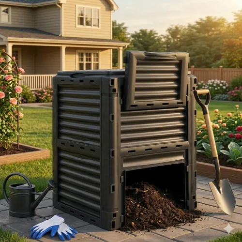 Miniatura 2 de F2C Contenedor de Compost de Jardín de Material Libre de BPA - 80 Galones (300 L) Contenedor de Compost Grande con Aireación Caja de Compost