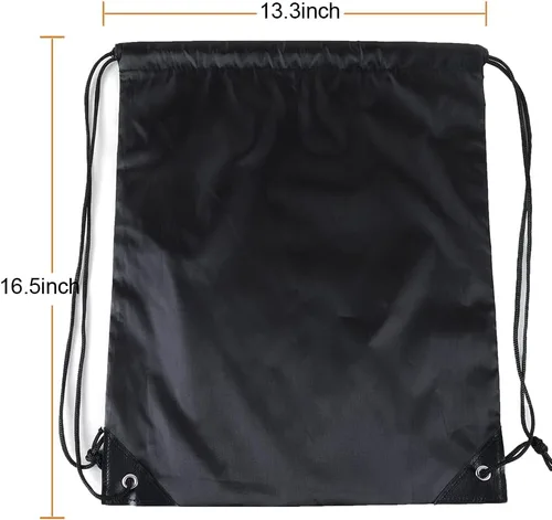 Miniatura 2 de CODOBON Mochila con cordón a granel Draw String Bags Cinch Bolsa de poliéster para deporte de gimnasio, Negro -, Classic