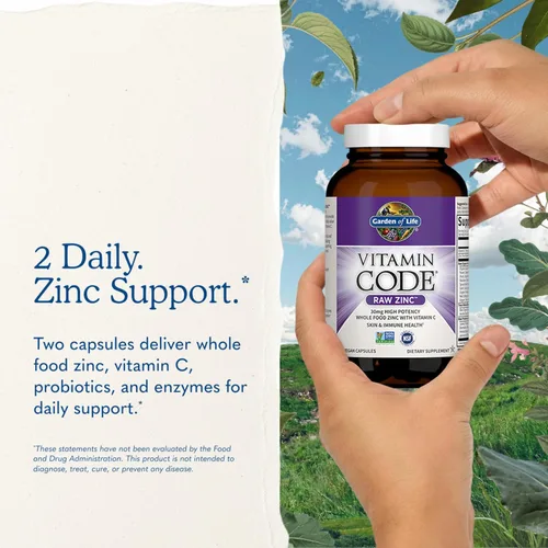 Miniatura 7 de Garden of Life Vitamina de zinc, suplemento alimenticio con vitamina C, vegano, 60 cápsulas