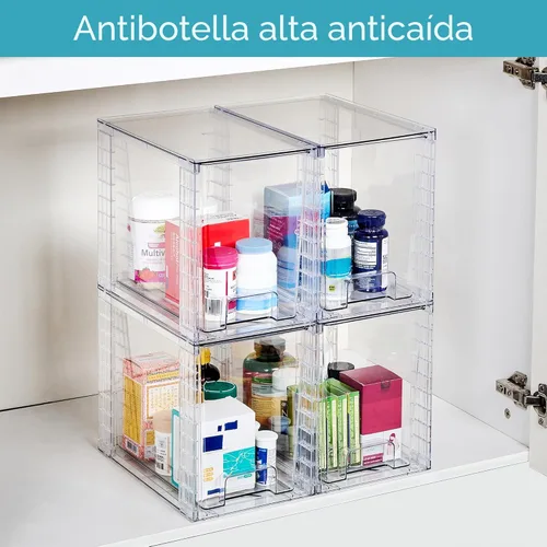 Miniatura 6 de Vtopmart - Paquete de 4 contenedores de almacenamiento apilables y transparentes de 9.7" de alto, organizadores de plástico ideales para productos