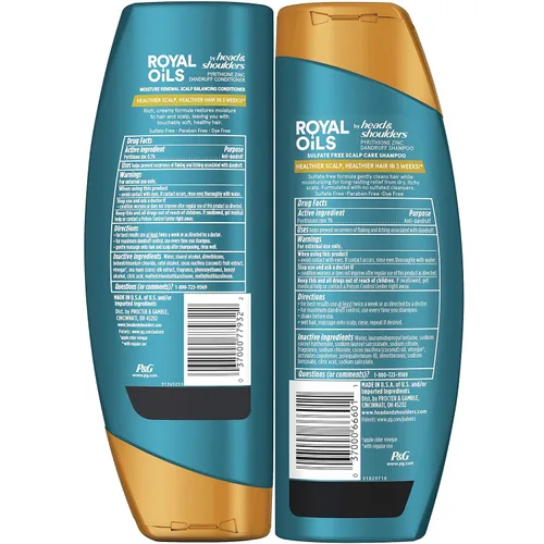 Miniatura 5 de Head & Shoulders Royal Oils - Juego de champú y acondicionador, 1% piritiona de zinc, cuidado e hidratación del cuero cabelludo, acondicionador