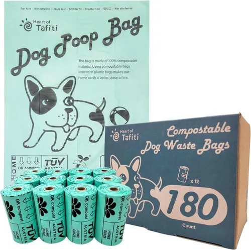 Miniatura 7 de Home Bolsas compostables para excrementos de perro, bolsas de basura de perros a base de plantas, extragruesas y a prueba de fugas, bolsas planas