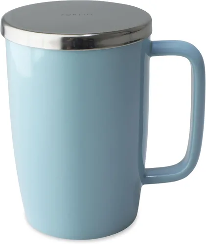 Miniatura 13 de FORLIFE Taza de preparación con acabado brillante de rocío con infusor de cesta y tapa inoxidable "Mirror", 18 onzas, lima